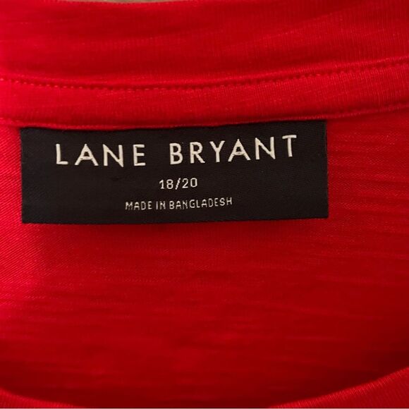 Lane Bryant Cotton Red Embroidered Stars Graphic Tee Shirt Top Size 18/20 - Picture 4 of 9